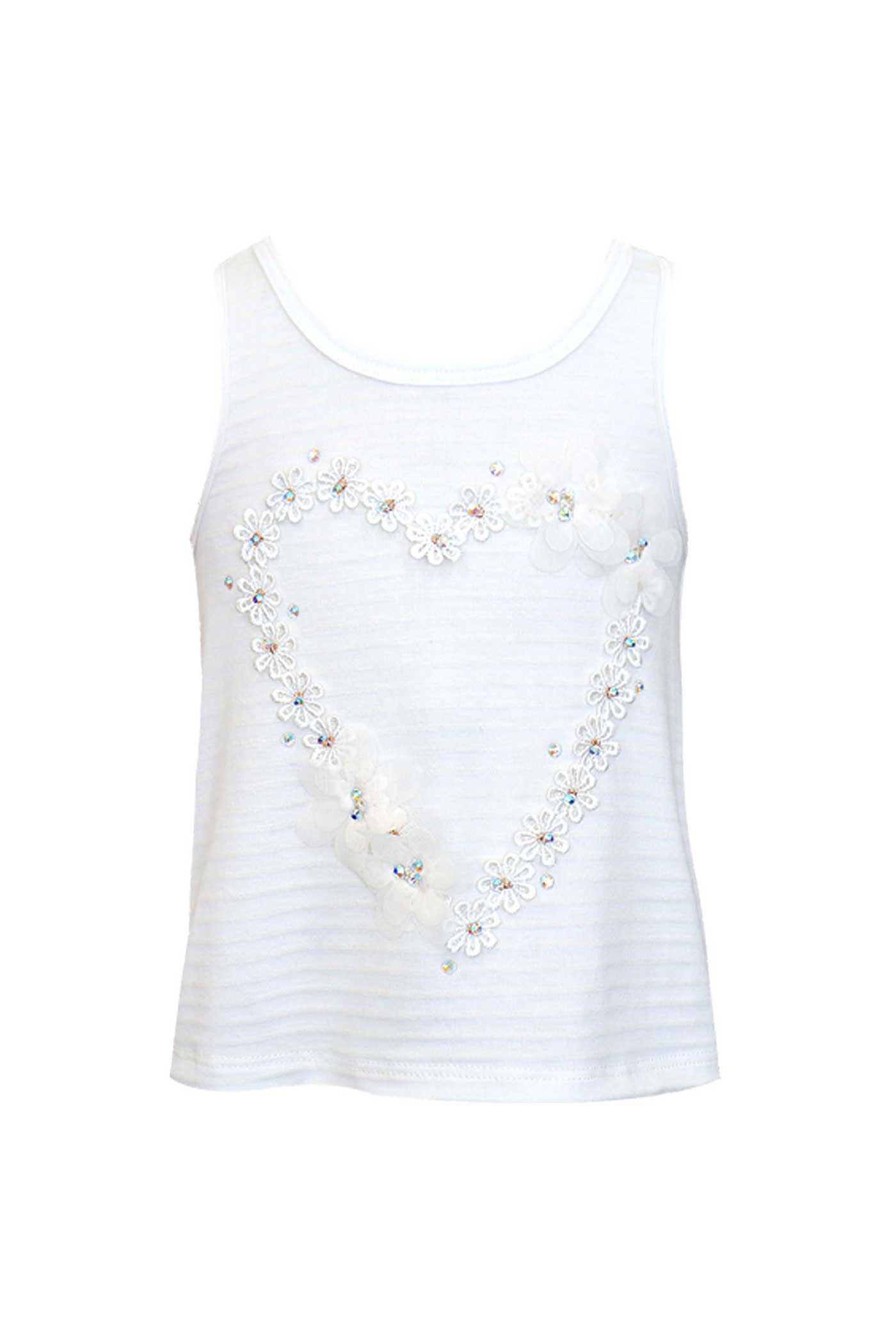 Little Girls Lace Flower Heart Tank Top