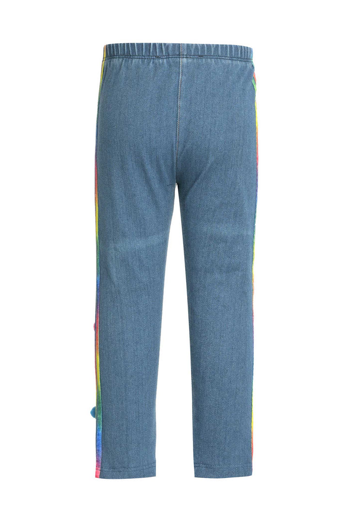 Baby Sara Little Girls Colorful Pom Pom Jeggings