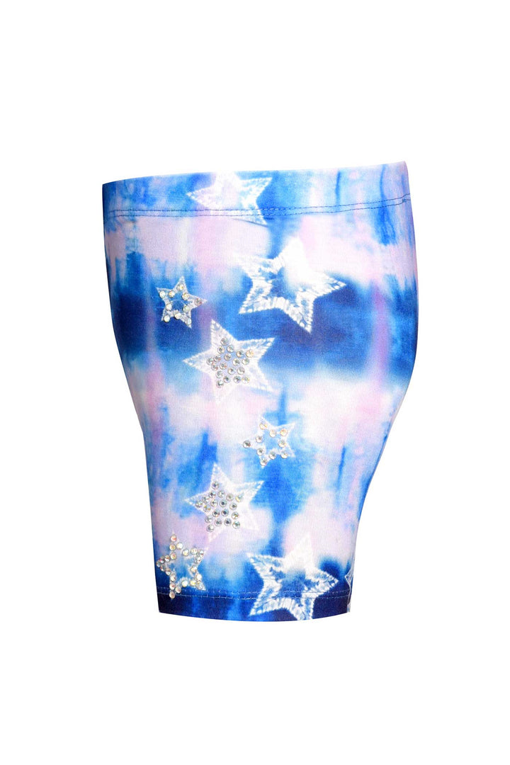Baby Sarar Little Girls Tie Dye Rhinestone Star Biker Shorts
