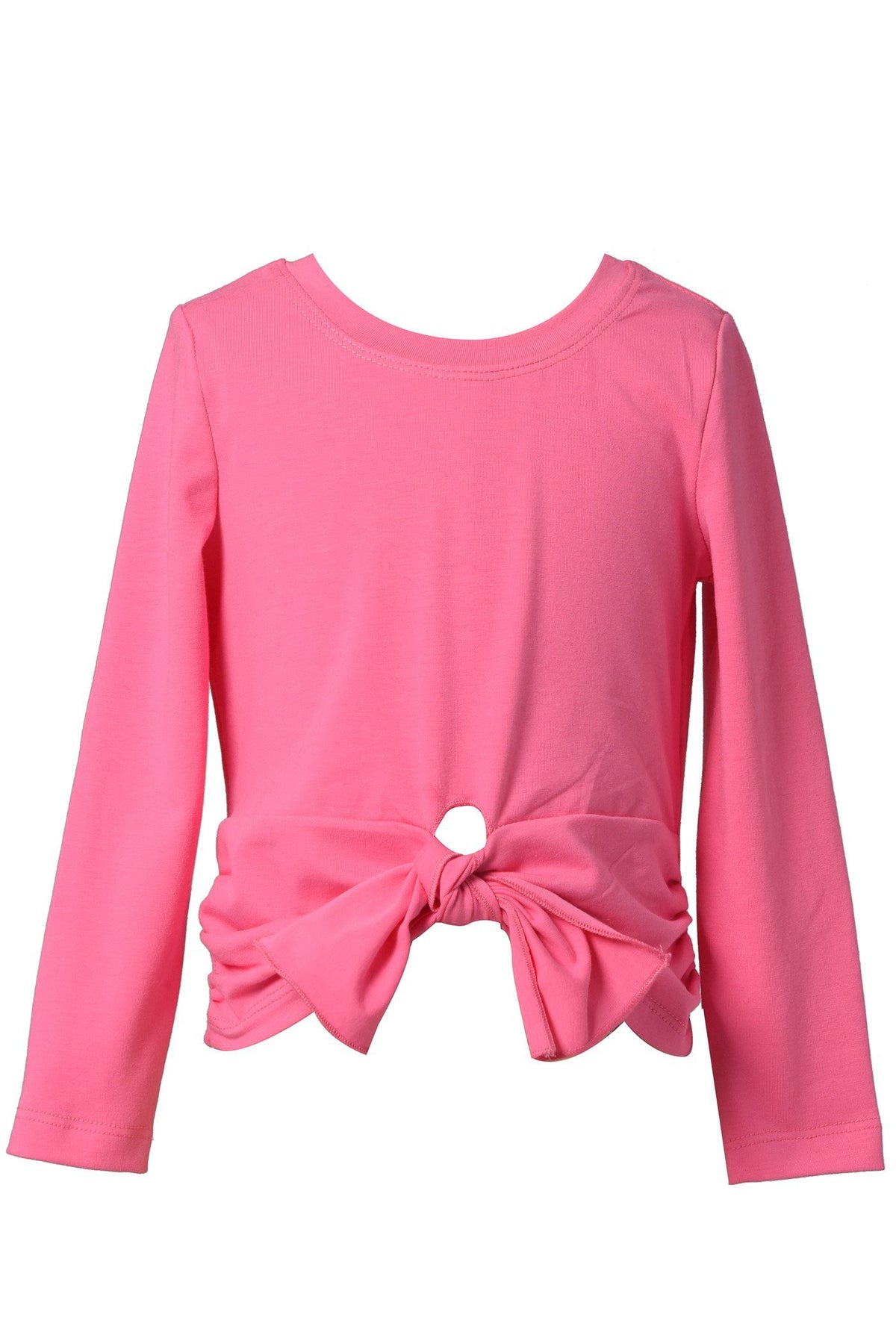 Baby Sara Baby Girl's Solid Front Tie Long Sleeve Top