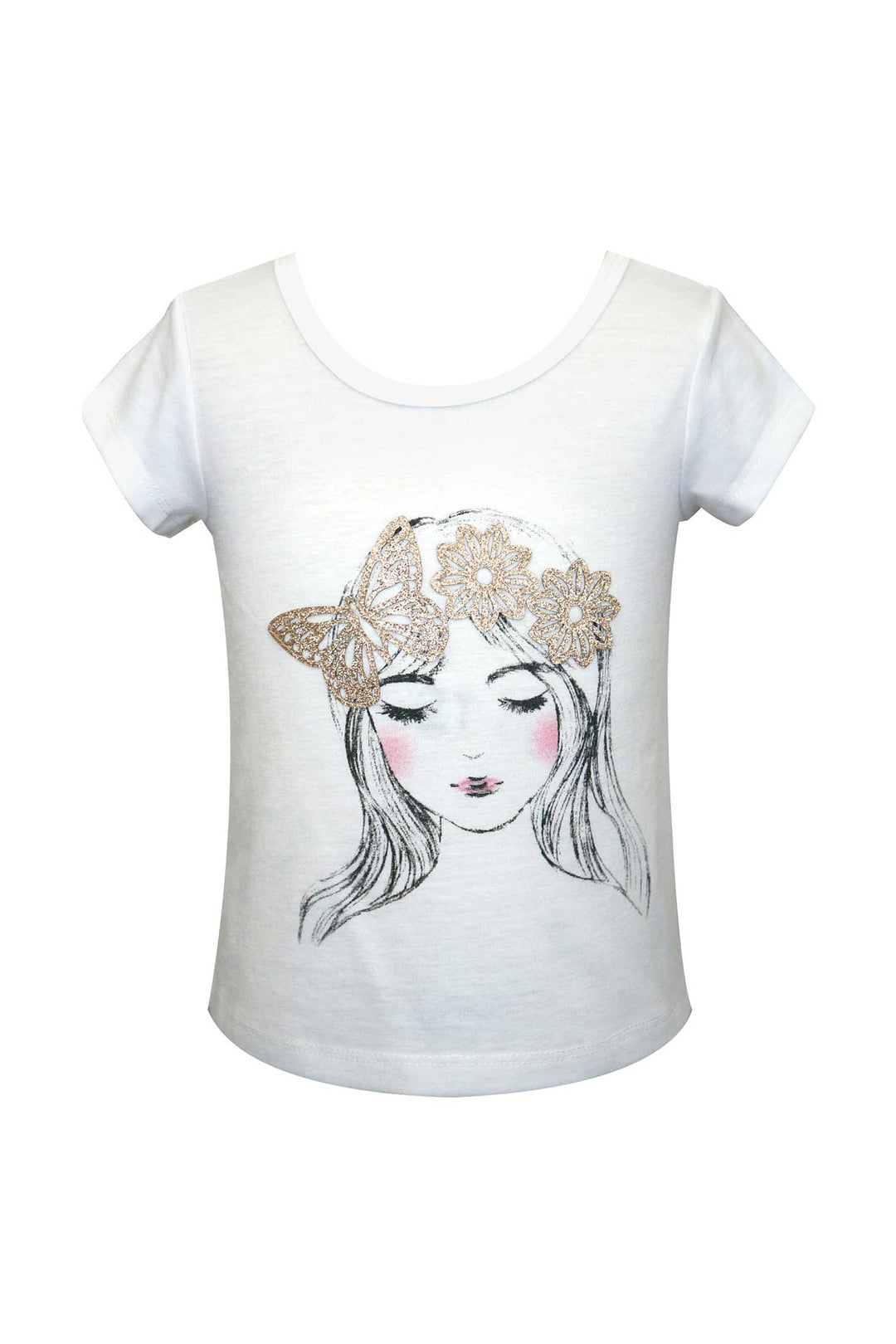 Little Girls Fashion Girl Short Sleeve T-shirt
