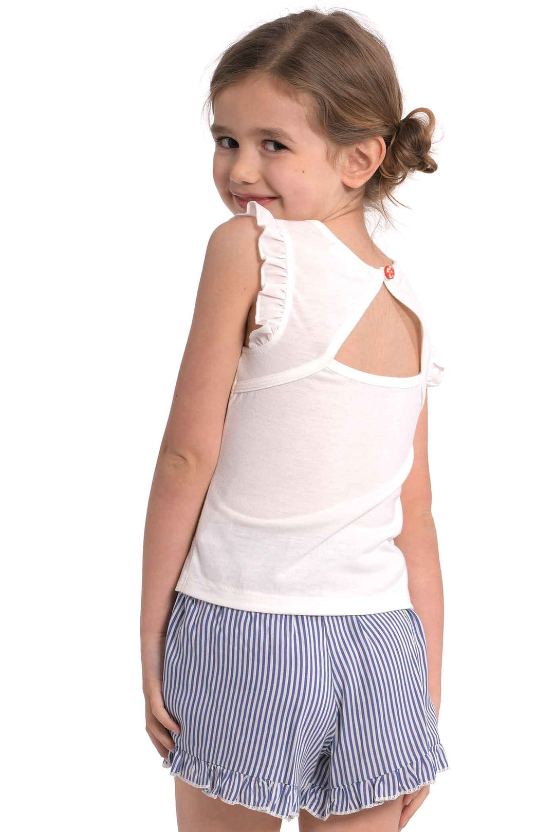 Baby Sara Little Girls Sequin Rainbow & Stars Ruffled Tank Top BirthDay Party Outfit Fun Fashion Brand for Kids children