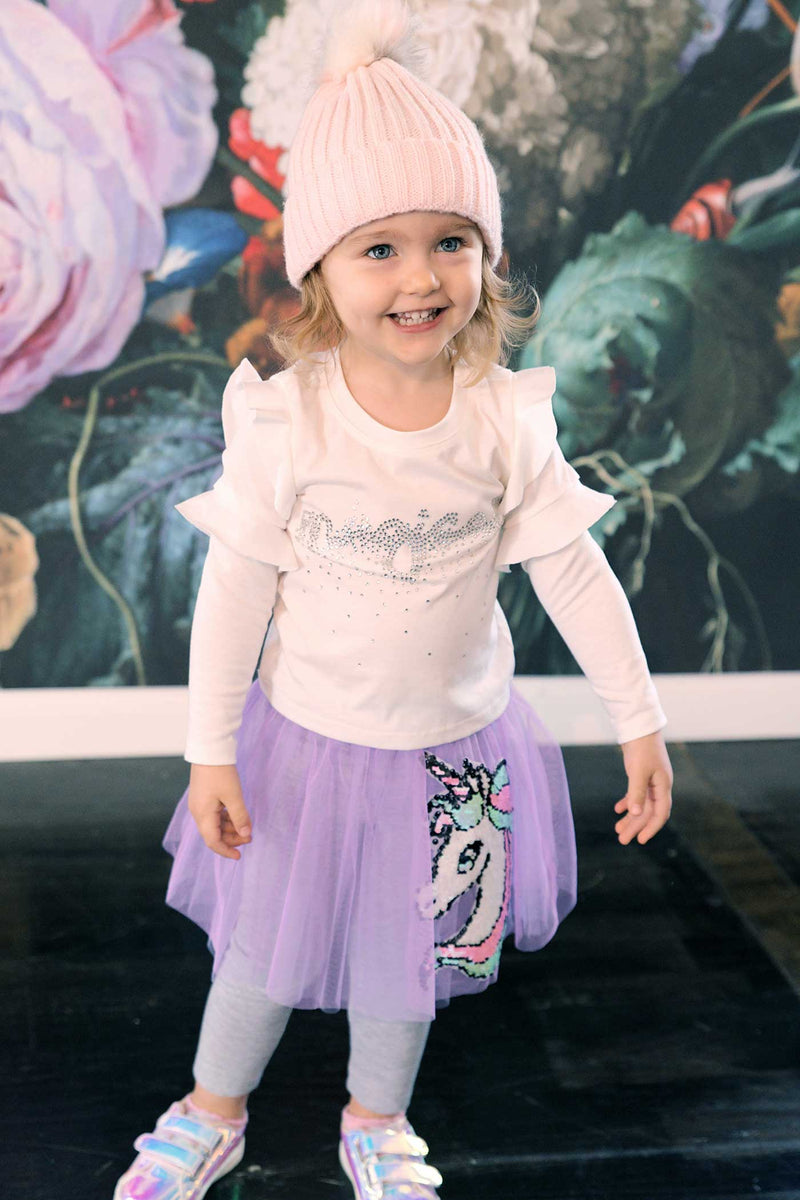 Baby Sara Little Girls Magical Ruffled Long Sleeve Top