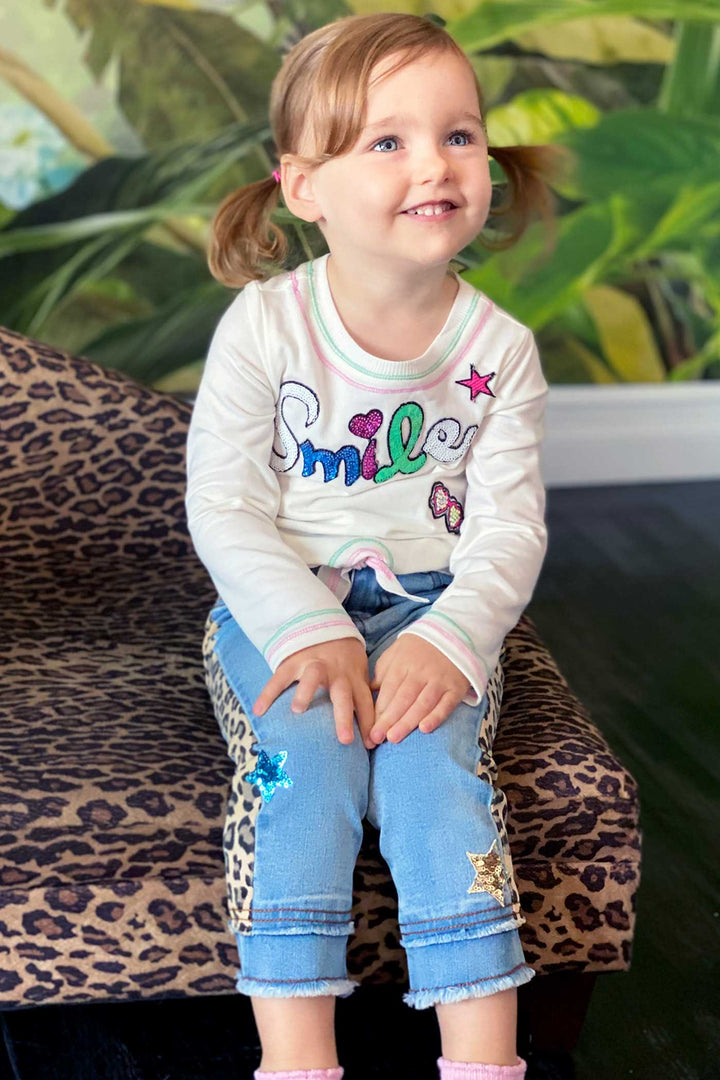 Baby Sara Little Girls Tie-Front Long Sleeve T-shirt