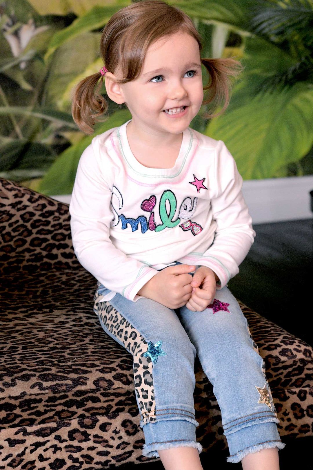 Baby Sara Little Girls Tie-Front Long Sleeve T-shirt