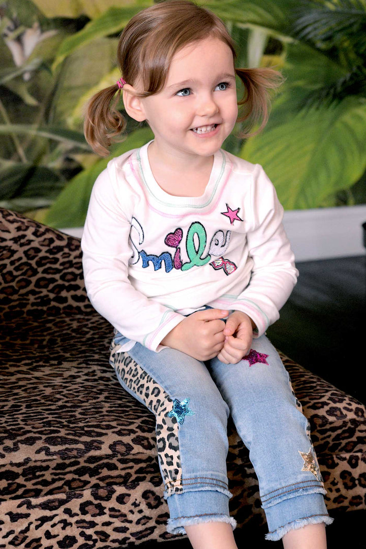 Baby Sara Little Girls Tie-Front Long Sleeve T-shirt