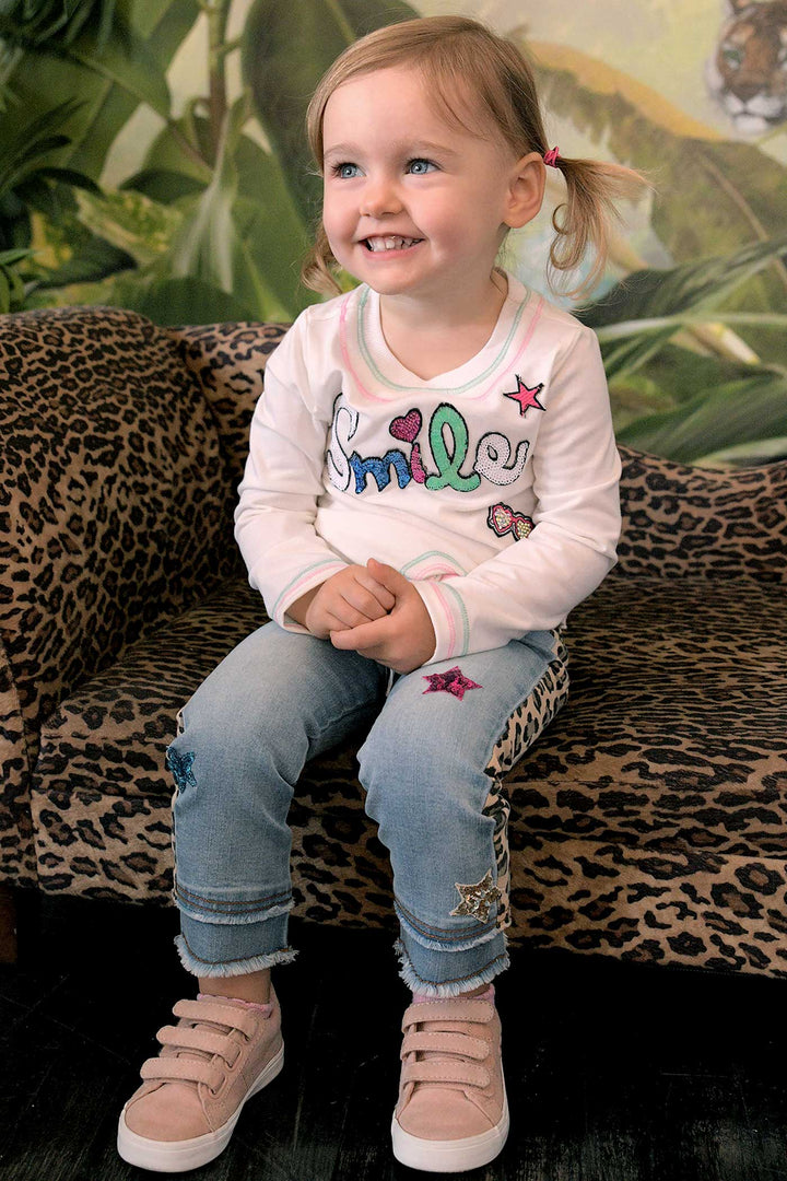 Baby Sara Little Girls Tie-Front Long Sleeve T-shirt