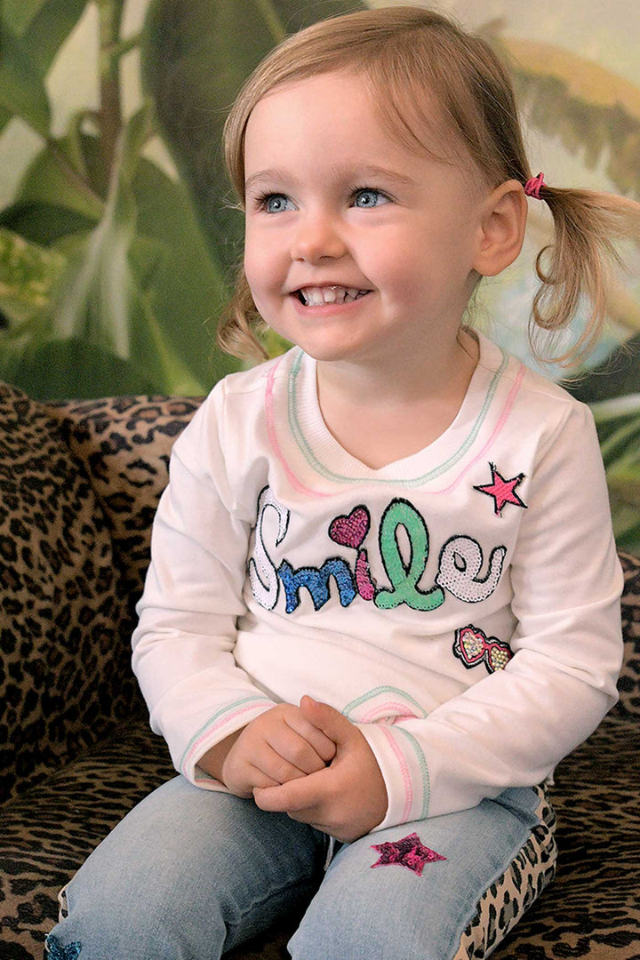 Baby Sara Little Girls Tie-Front Long Sleeve T-shirt