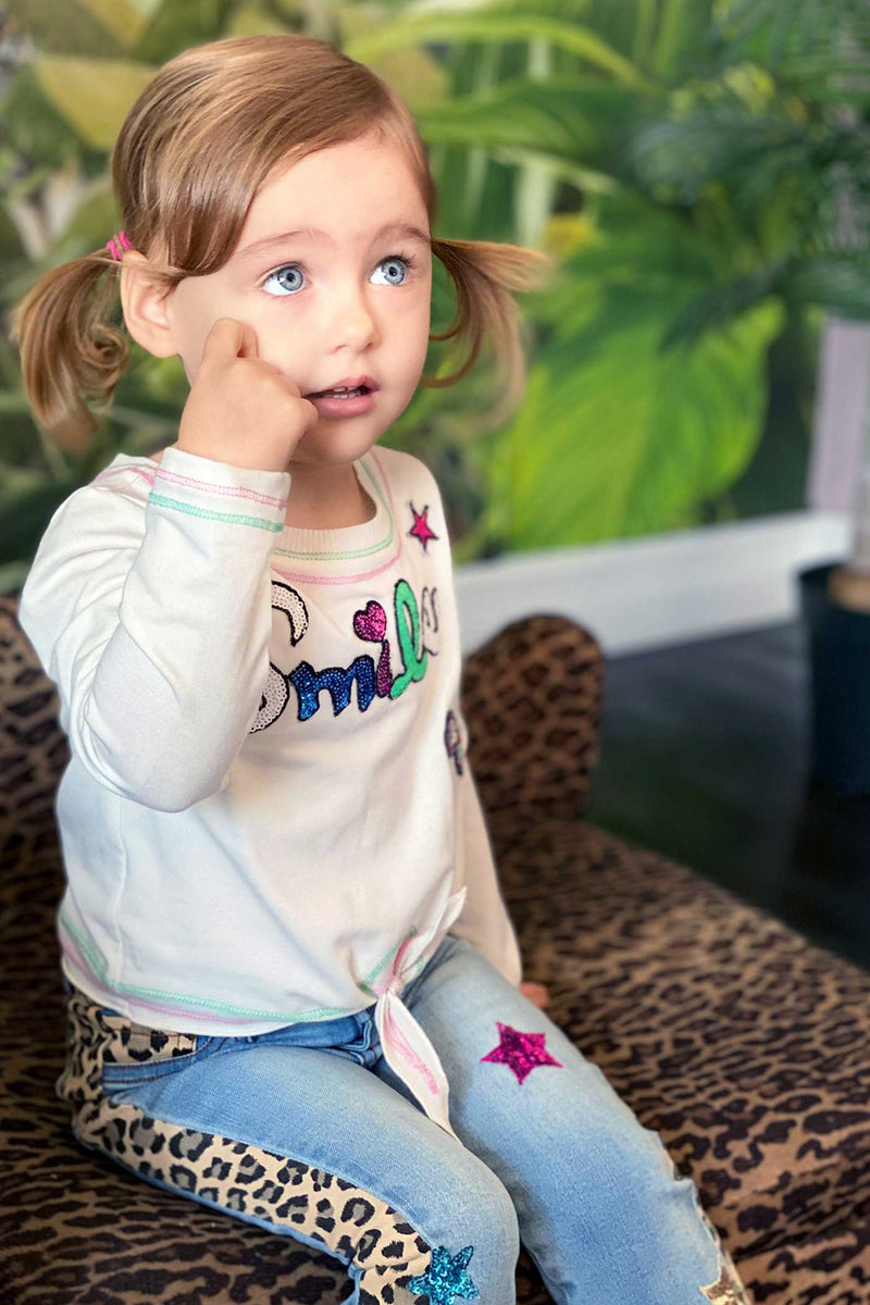 Baby Sara Little Girls Tie-Front Long Sleeve T-shirt