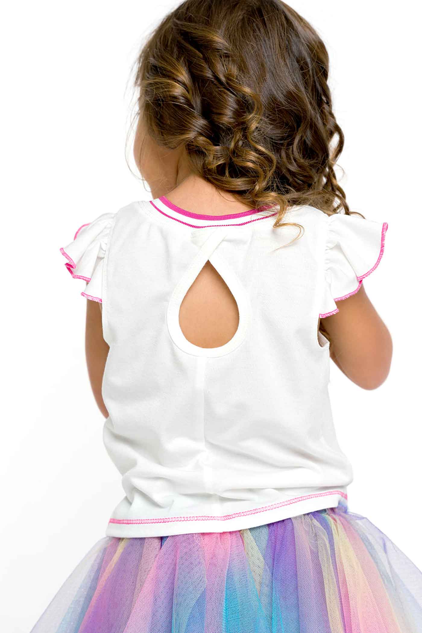 Baby Sara Baby Girls Ice Cream Pom Pom Short Sleeve Top