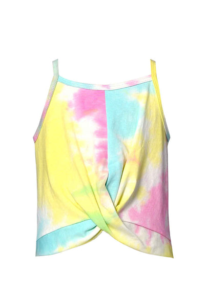 Baby Sara Little Girls Twisted Front Tie Dye Cami Top