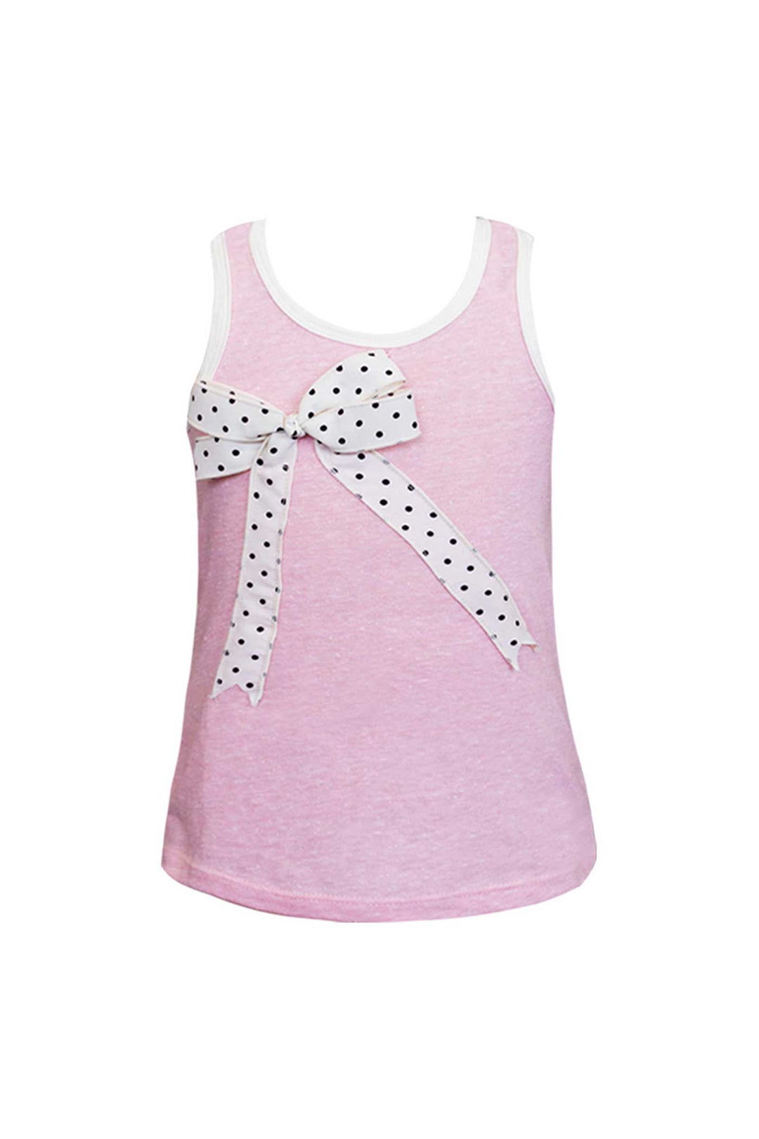 Baby Sara Little Girls Polka Dot Bow Tank Top