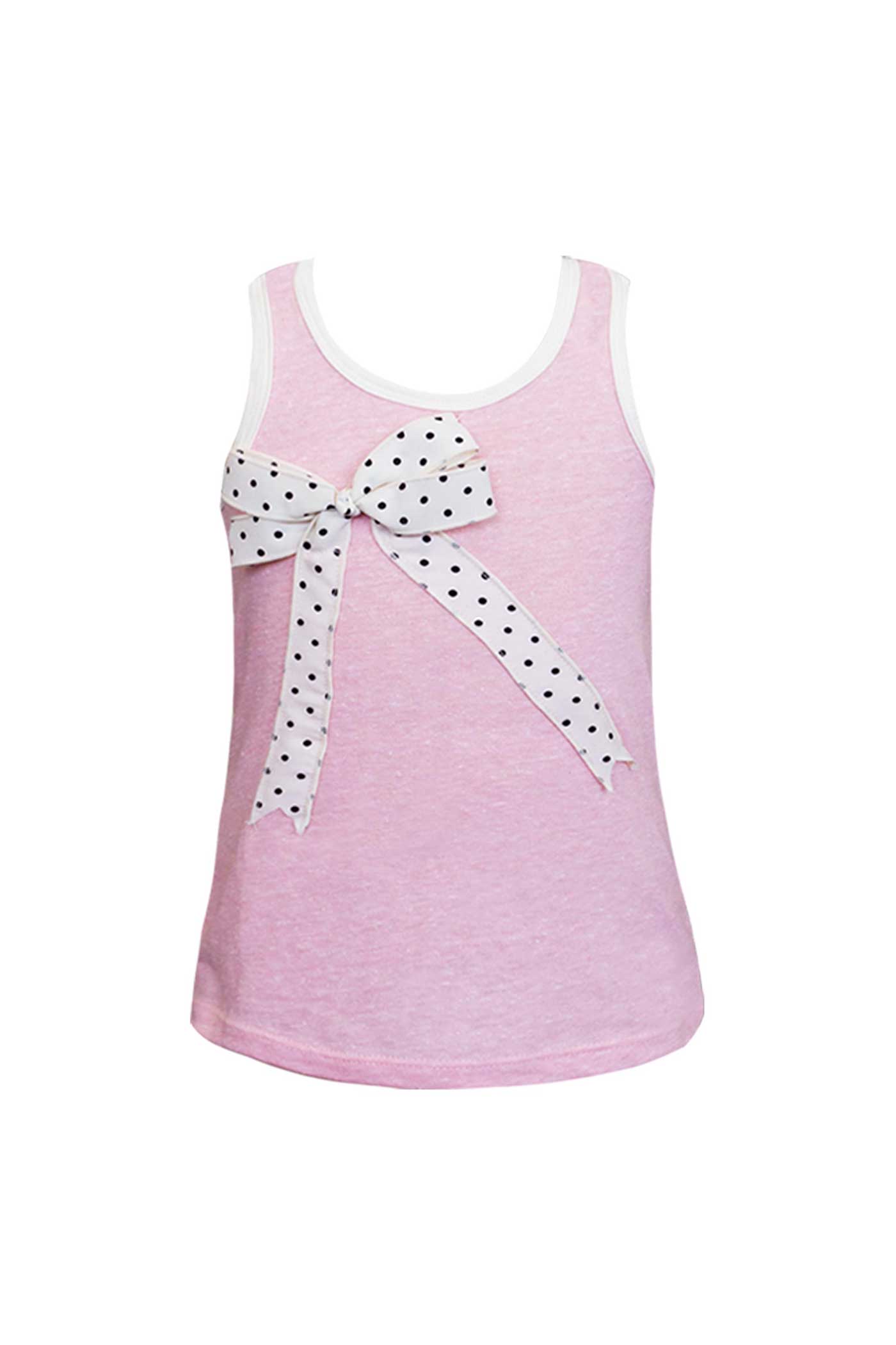 Baby Sara Little Girls Polka Dot Bow Tank Top