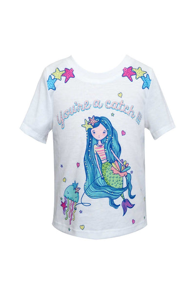 Baby Sara Little Girls Short Sleeve Mermaid Graphic T-shirt