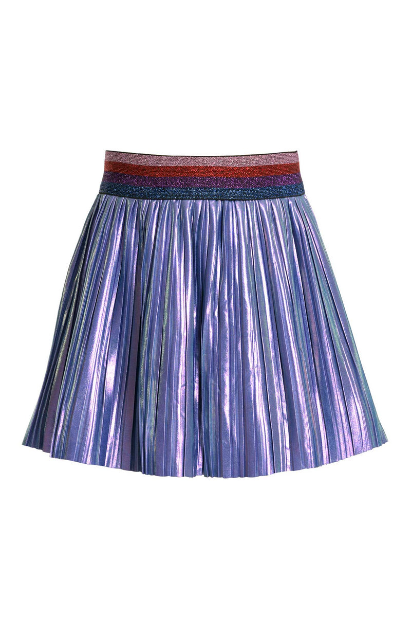 Baby Sara Little Girls Holographic Pleated Skirt