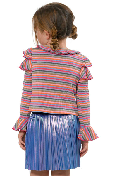 Baby Sara Little Girls Holographic Pleated Skirt