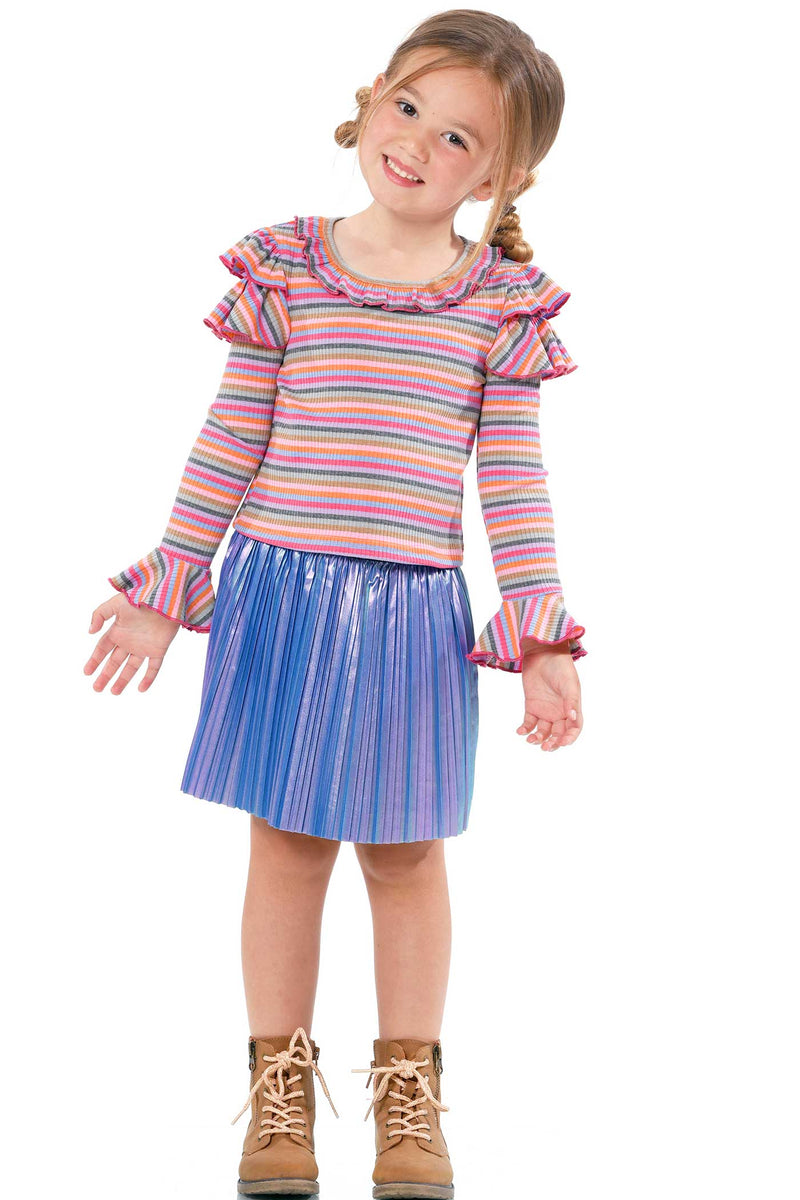 Baby Sara Little Girls Holographic Pleated Skirt