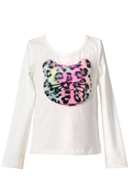 Baby Sara Baby Girl's Tie Dye Cat Leopard Print Shirt