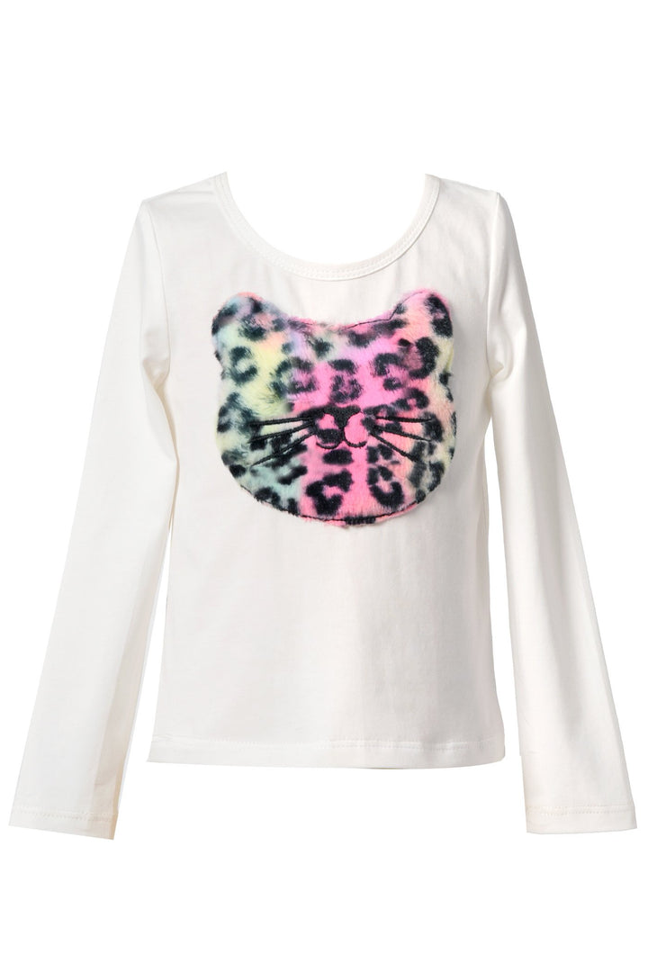 Baby Sara Baby Girl's Tie Dye Cat Leopard Print Shirt