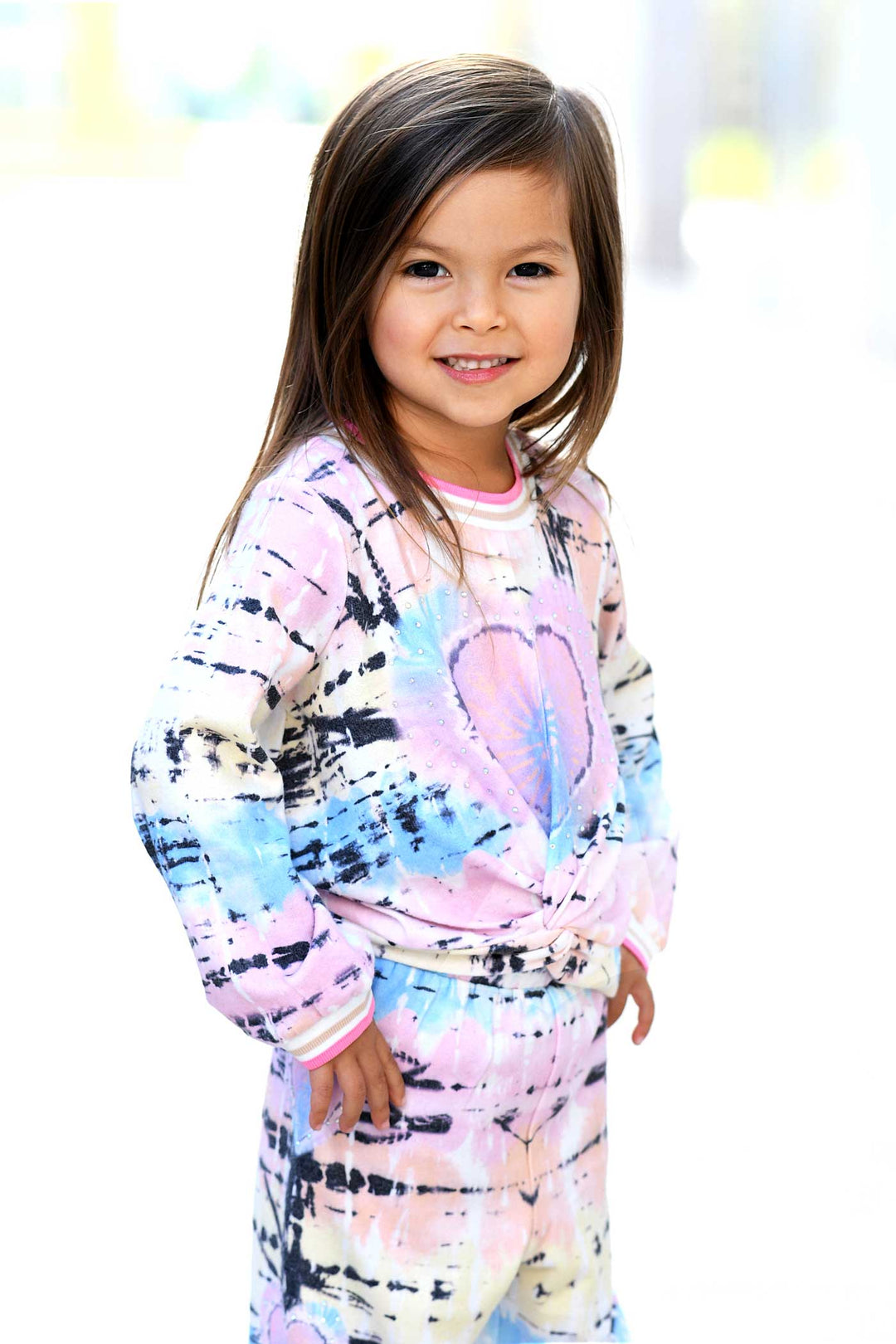 Baby Sara Baby Girl's Twist Tie-Dye Heart Joggers