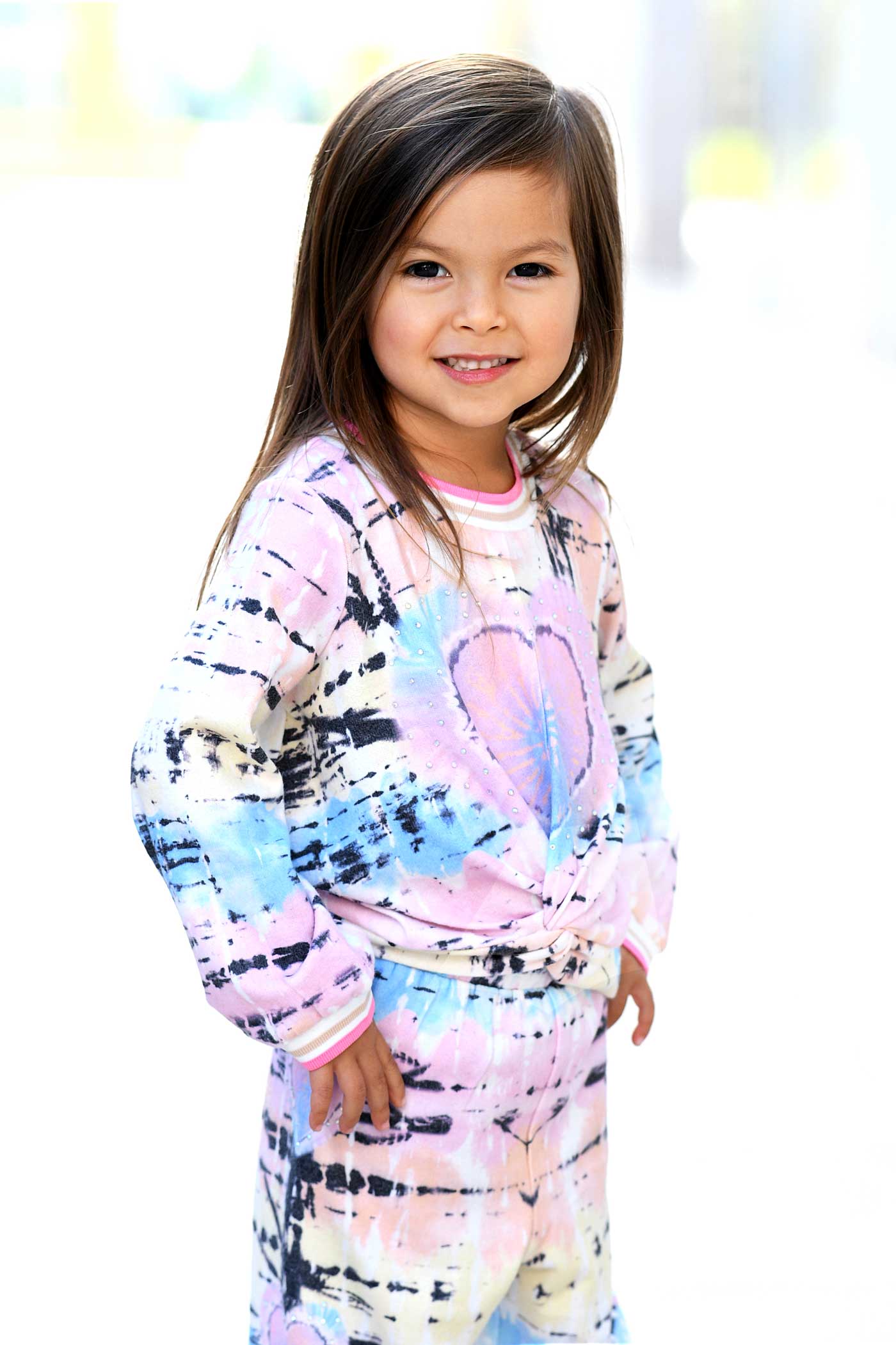 Baby Sara Baby Girl's Twist Tie-Dye Heart Joggers