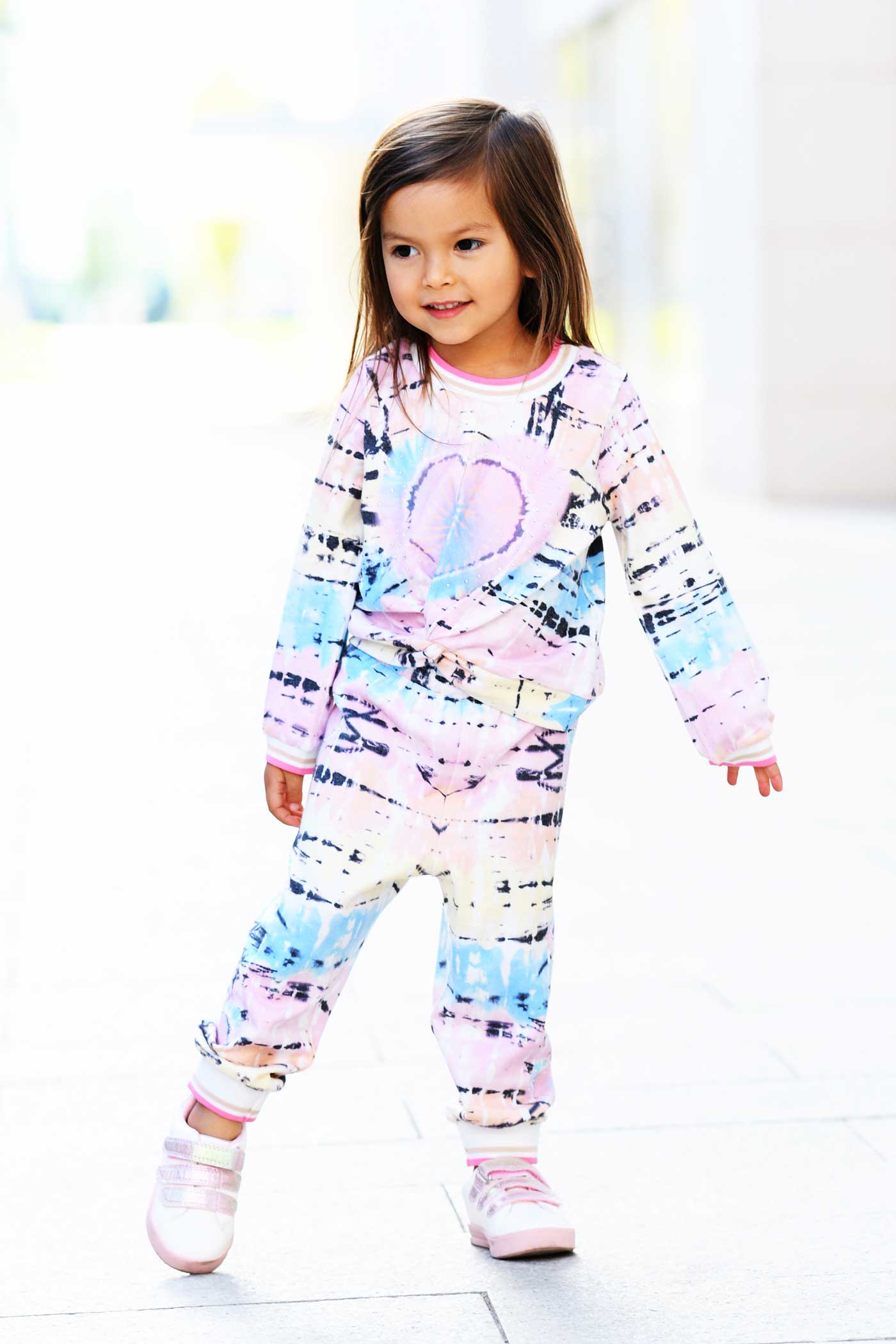 Baby Sara Baby Girl's Twist Tie-Dye Heart Joggers