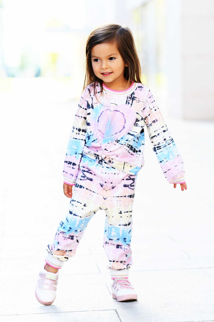Baby Sara Baby Girl's Twist Tie-Dye Heart Joggers