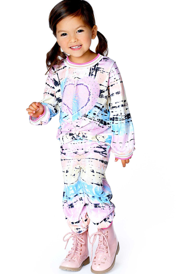 Baby Sara Baby Girl's Twist Tie-Dye Heart Joggers