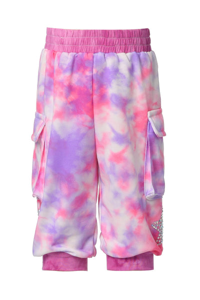 Baby Sara Baby Girl's Star Tie Dye Cargo Joggers