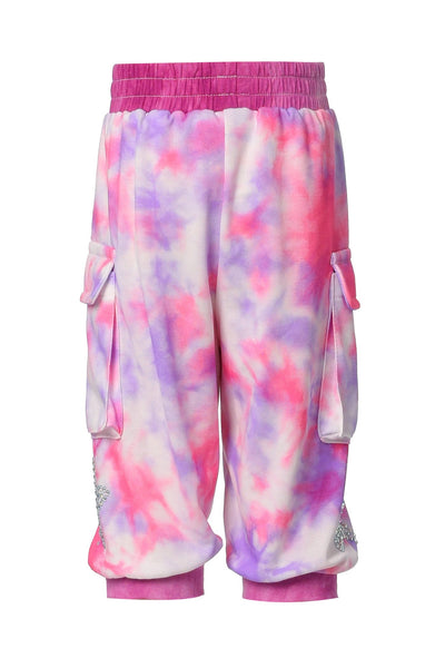 Baby Sara Baby Girl's Star Tie Dye Cargo Joggers