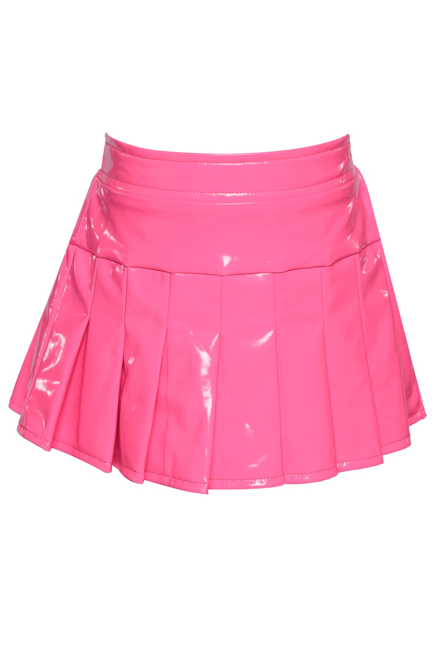 Faux Leather Pleated Skirt