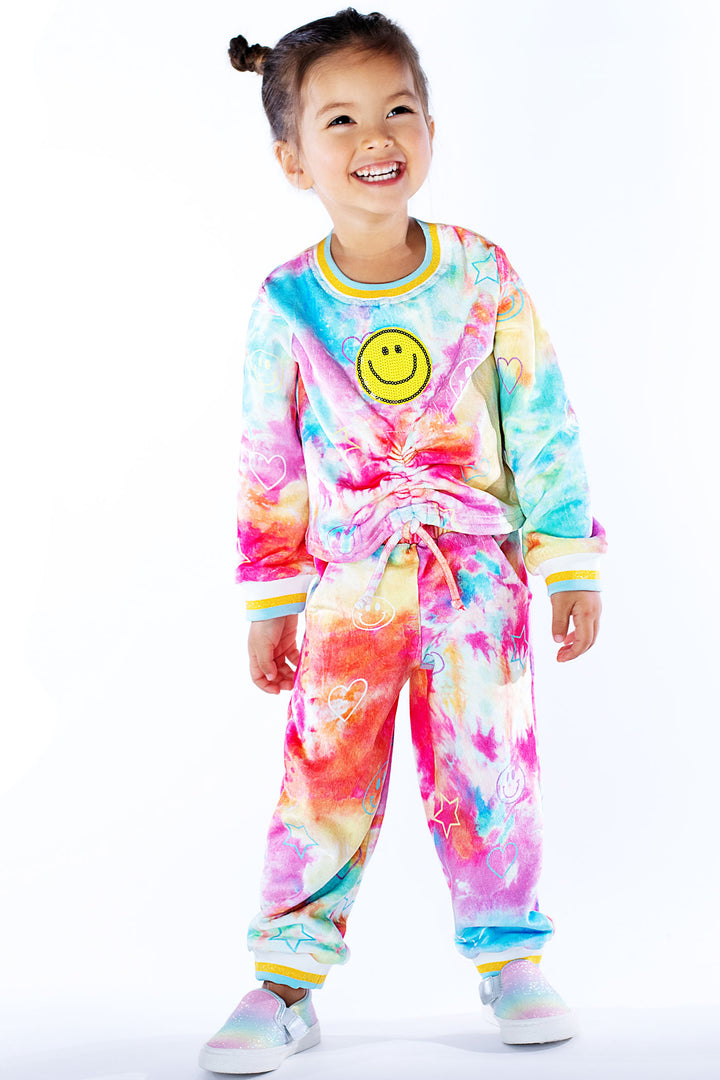 Baby Sara Baby Girl's Tie Dye Star & Heart Jogger