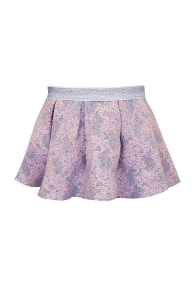 Baby Sara Little Girls Lace Bonded Pleated Mini Skirt