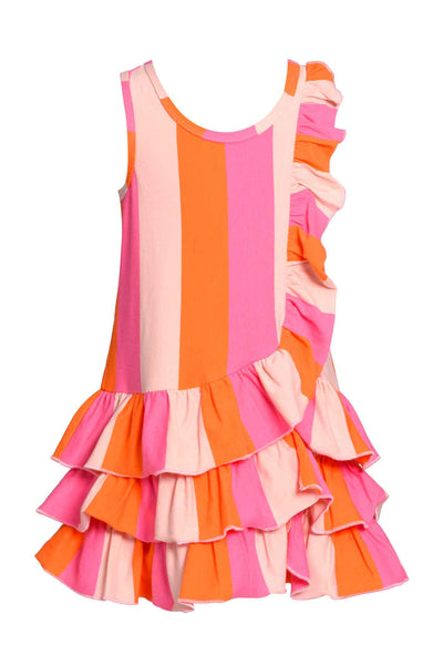 Baby Sara Little Girls Asymmetrical Ruffle A-line Dress