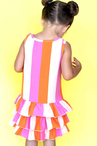 Baby Sara Little Girls Asymmetrical Ruffle A-line Dress