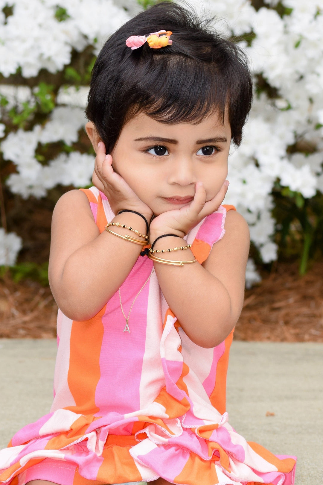 Baby Sara Little Girls Asymmetrical Ruffle A-line Dress