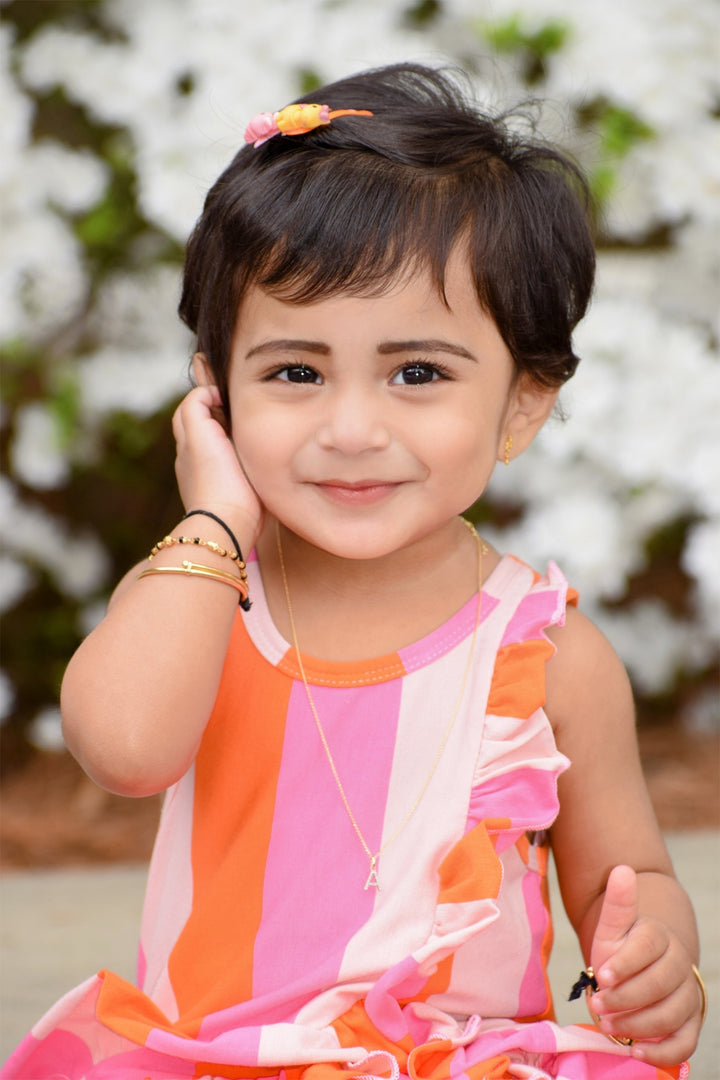 Baby Sara Little Girls Asymmetrical Ruffle A-line Dress