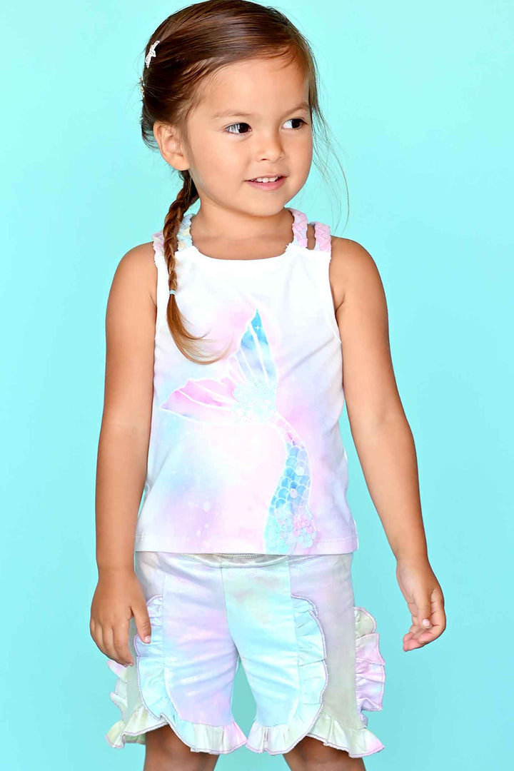 Baby Sara Little Girls Mermaid Tail Graphic Tank Top