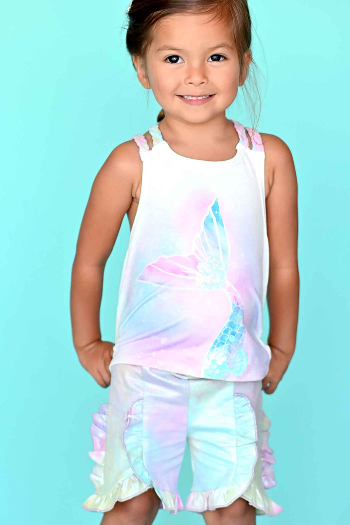 Baby Sara Little Girls Mermaid Tail Graphic Tank Top