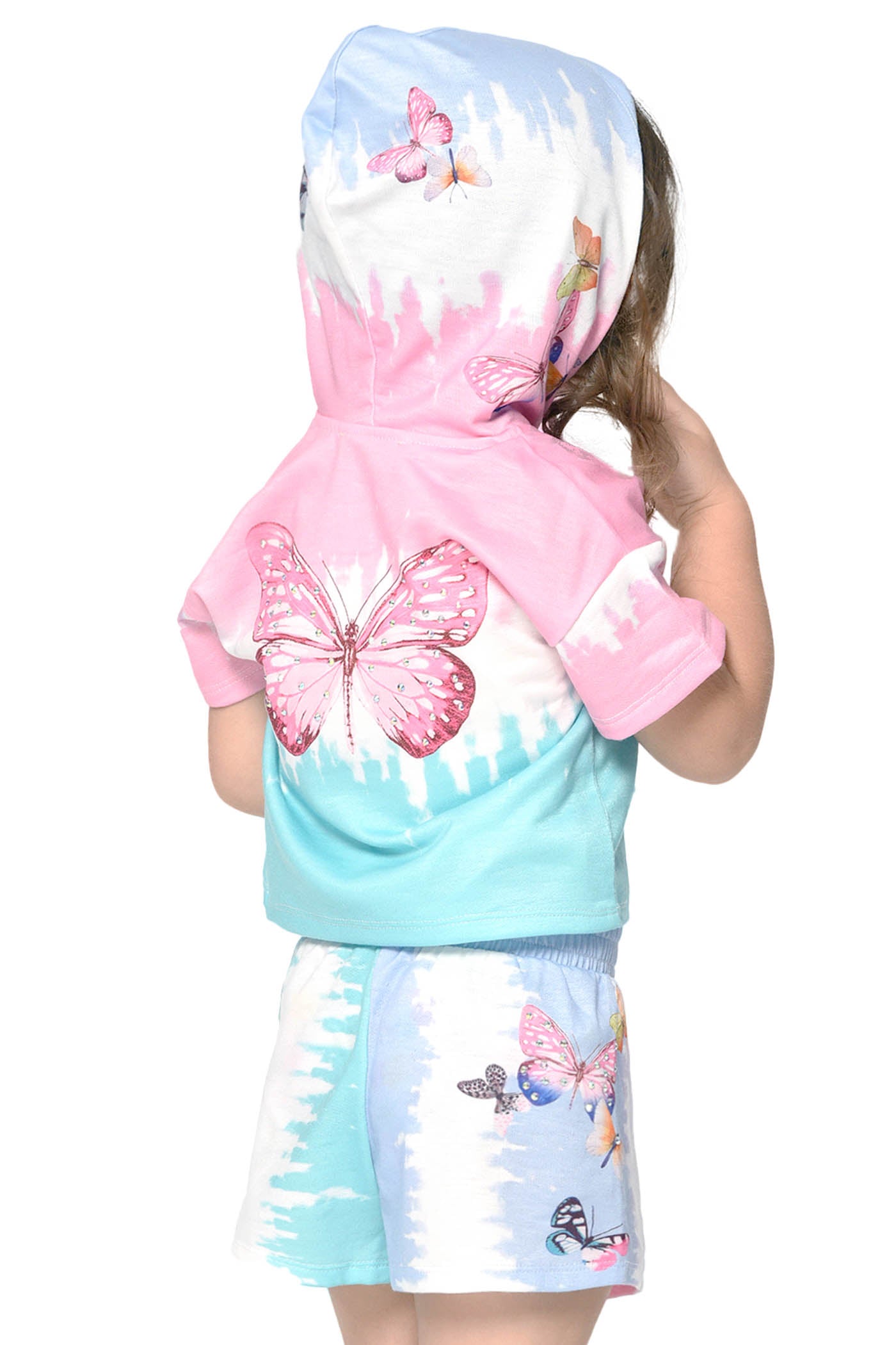 Little Girl’s Color Block Butterfly Shorts