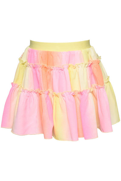 Baby l Little Girl’s Pastel Sunrise Tiered Tutu Skirt  Yellow Elastic Waistline  Tiered Lettuce Ruffle   Ombre Sunrise Tie Dye  Darling Pastel Shades of Yellow, Pink, and Orange     Keywords: Toddler Tutu Skirt, Spring Toddler Tutu Skirt, Summer Toddler Tutu Skirt, Easter Toddler Tutu Skirt, Tie Dye Toddler Tutu Skirt, Lettuce Ruffle Toddler Tutu Skirt, Beach Toddler Tutu Skirt, Birthday Toddler Tutu Skirt  B22325