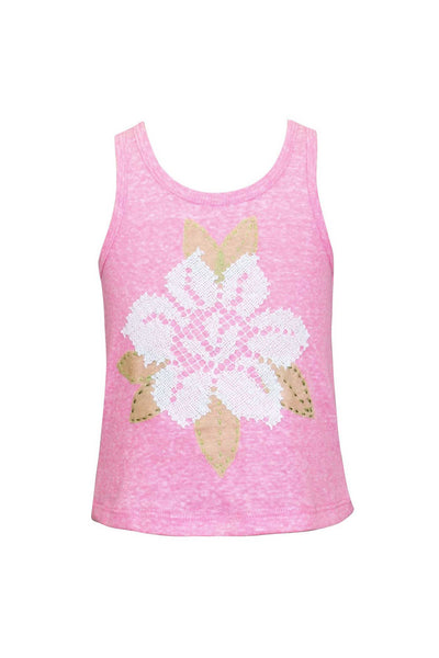 Baby Sara Little Girls Mesh Flower Tank Top