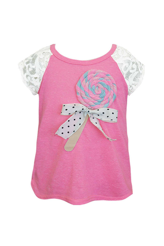 Baby Sara Little Girls Short Sleeve Lollipop T-shirt