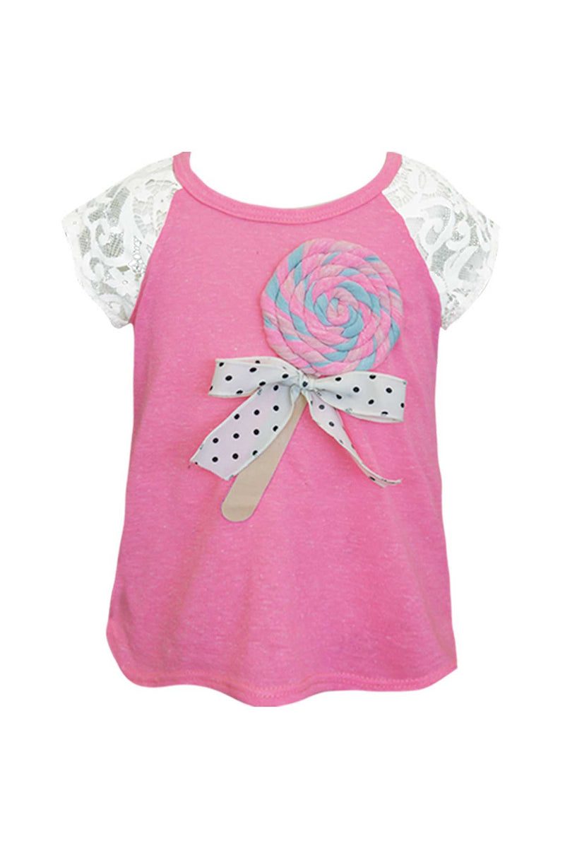 Baby Sara Little Girls Short Sleeve Lollipop T-shirt