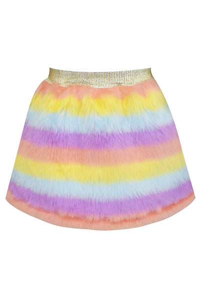 FAUX FUR SKIRT WITH ELASTIC WAIST