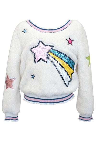 SHERPA TOP WITH STAR PATCH DETAIL