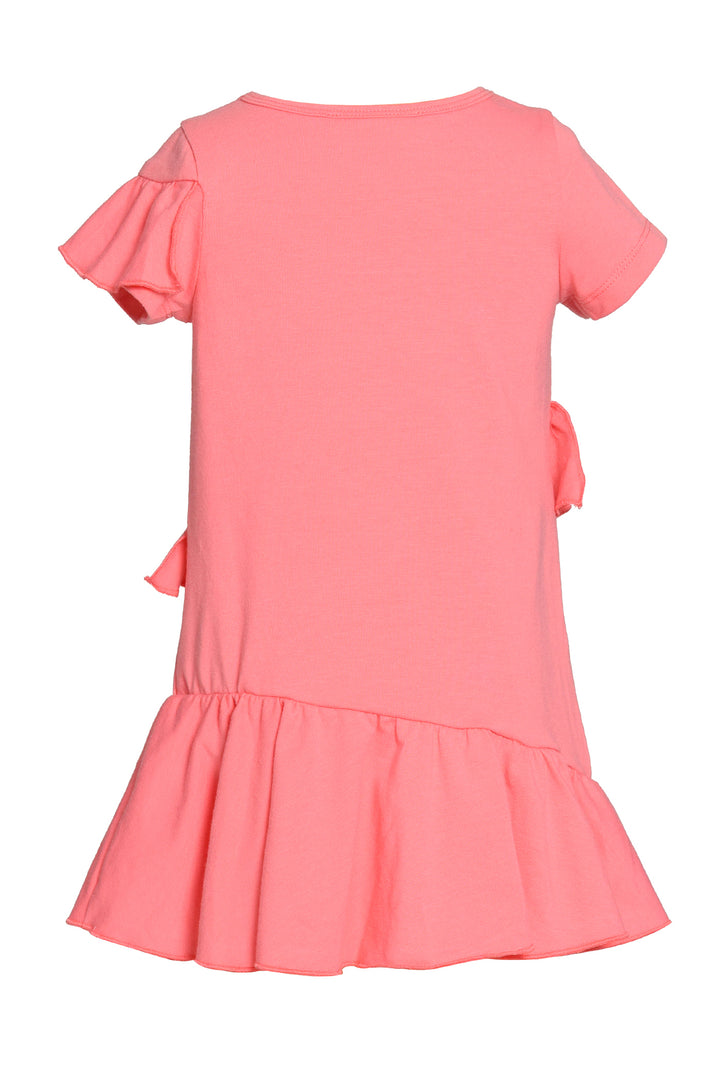 Baby Sara Little Girls Asymmetrical Ruffle Short Sleeve Dress