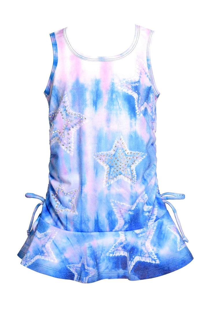 Baby Sara Little Girls Sleeveless Star Tie-Dye Dress