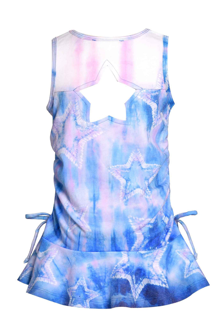 Baby Sara Little Girls Sleeveless Star Tie-Dye Dress