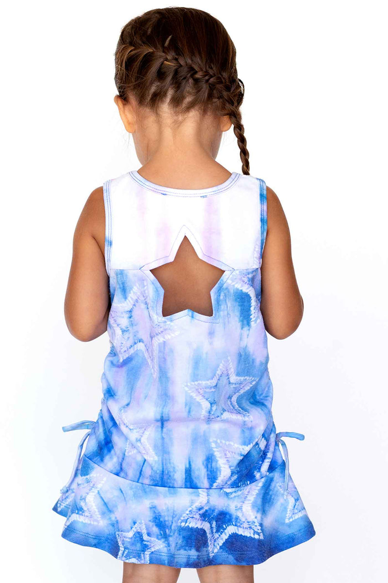 Baby Sara Little Girls Sleeveless Star Tie-Dye Dress